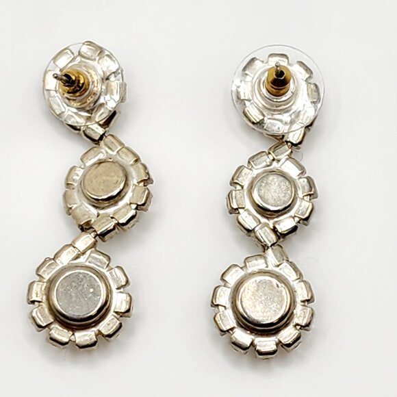 Stunning Clear Rhinestone Cluster Drop Statement Bridal Earrings - Picture 3 of 8